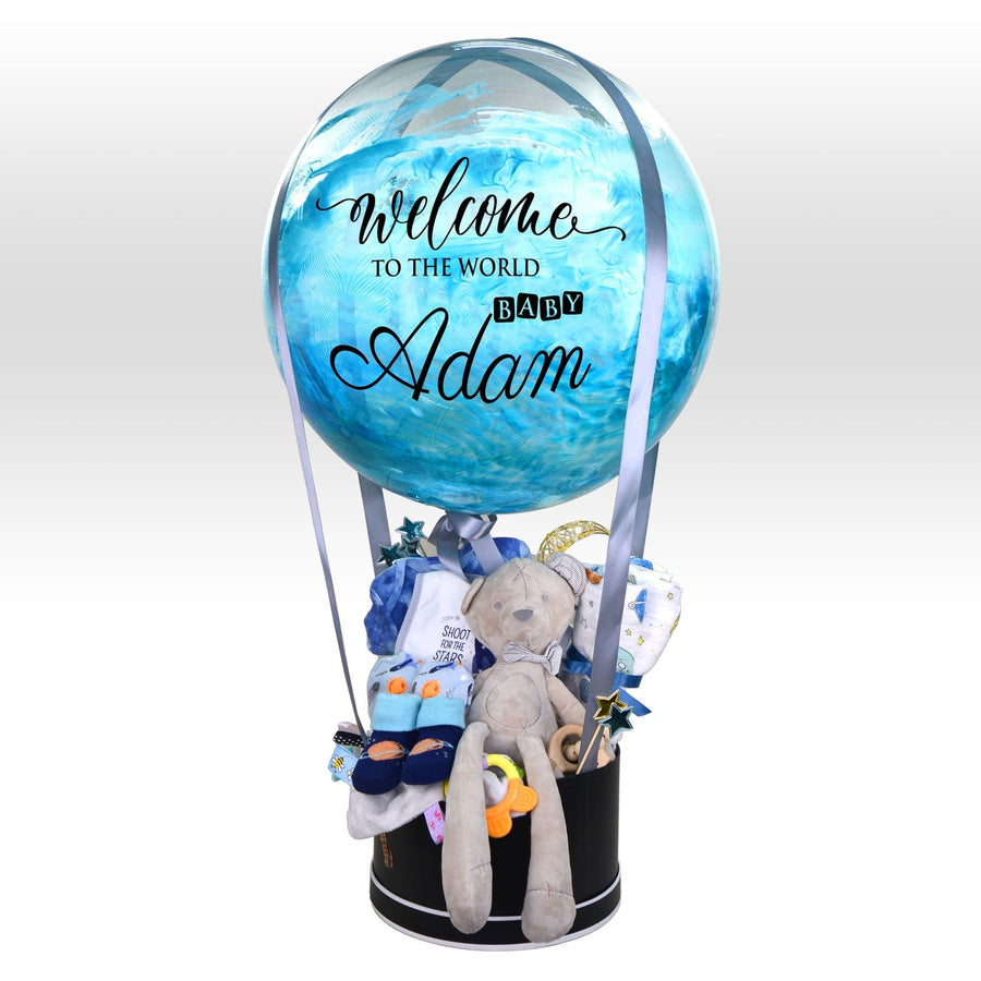 WELCOME TO THE GALAXY HOT AIR BALLOON BABY BOY HAMPER